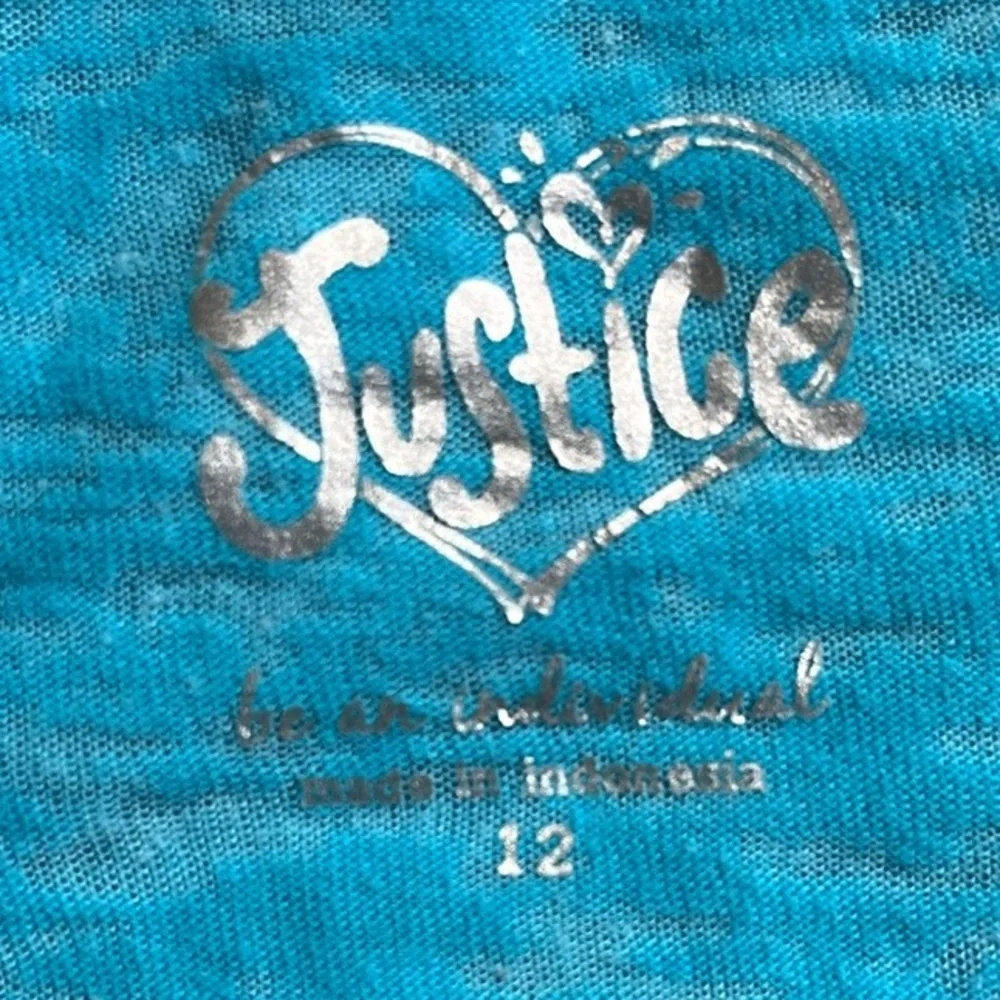 Justice Top Flowy Tank Girls 12 Beach Dream Blue Shirt